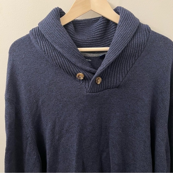Izod men’s tall essential cowl shawl neck button sweater navy | 2XL, 2TG - Picture 9 of 11
